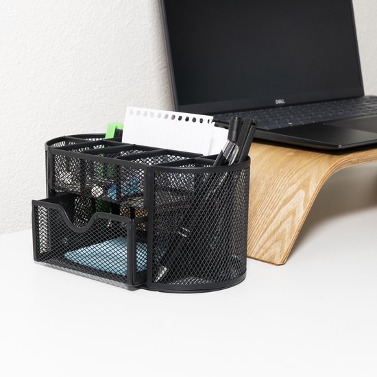 QUVIO de bureau / Accessoires de bureau / Organisateur de bureau plumier / Organisateur de bureau / Pen tray / Pen tray / Porte-stylo - 9 compartiments - Acier