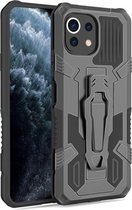 Voor Geschikt voor Xiaomi Mi 11 Lite Armor Warrior schokbestendige pc + TPU-beschermhoes (zwart)