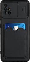 Voor Samsung Galaxy A71 4G Sliding Camera Cover Design TPU-beschermhoes met kaartsleuf (zwart)
