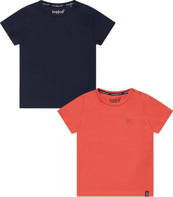 Shirts Koko Noko BIO Basics (2pack) NIGEL Blauw et Oranje - Taille 98/104