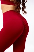 High Waist Scrunch sportlegging met Push Up effect – Cherry Red – Maat XL