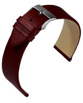 EULIT horlogeband - leer - 16 mm - bordeaux - metalen gesp