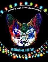 Animal head coloring book for adults relaxation