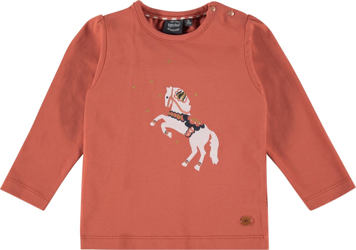 Babyface T-Shirt Long Sleeve Meisjes T-shirt - Burnt Orange - Maat 110