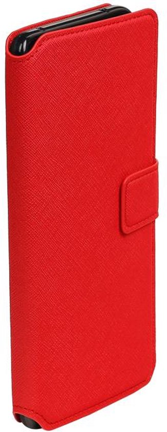 Étui LG V20 Cross Pattern TPU Bookstyle Rouge