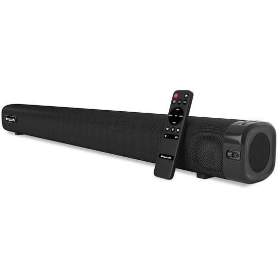 LifeGoods Bluetooth 5.0 Soundbar - 4 Speakers - Geïntegreerde Subwoofers - Draadloos of Kabel - 120 Watt - Zwart