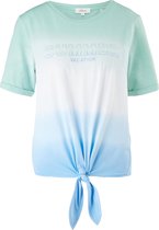 s.Oliver T shirt dames - Korte mouw - Turquoise - Ronde hals -Maat XS (34)