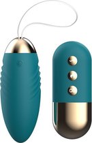 Dlicious high-end Vibrerend Eitje – Extra warmte functie - Met Afstandsbediening - Snel oplaadbaar - 10 standen - Vibrator - Racing Green