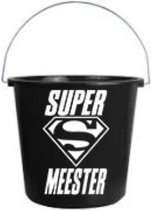 Poets - Emmer - 5 liter - Super Meester -  Meester - Fopartikel - School - Spreukbord - Bedankt Meester - Quotebord - Afscheid - Kado - Cadeau - Schooljaar