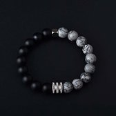 Black stone x Grey marble bracelet - ARMBAND - HEREN
