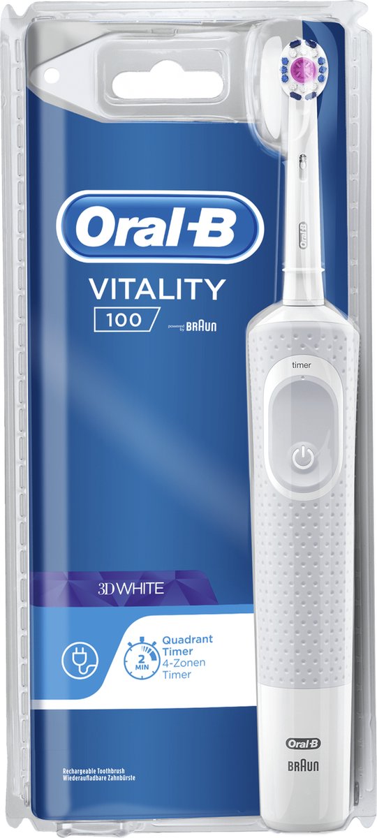 Afbeelding 3 van Oral-B Vitality 100 3DWhite White Elektrische Tandenborstel Powered By Braun