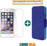 apple iphone 6 plus cover case | iPhone 6 Plus A1522 full body cover | iPhone 6 Plus wallet case blauw | hoes iphone 6 plus apple | iPhone 6 Plus beschermhoes + iPhone 6 Plus Gehard Glas Scre