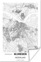 Poster Stadskaart Nijmegen - 80x120 cm - Plattegrond