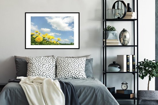 Image encadrée - Cadre photo fleurs de pissenlit 90x60 cm - Affiche encadrée (Décoration murale salon / chambre)