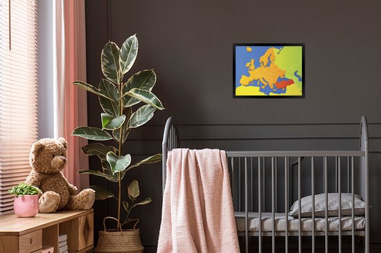 Cadre photo avec affiche - Cartes - Europe - Couleurs - 40x30 cm - Cadre pour affiche