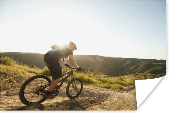 Affiche avec le VTT sur le chemin de terre 90x60 cm - Tirage photo sur Poster (décoration murale salon / chambre) / Affiche de Sport