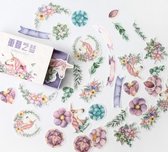 Eenhoorn Bloemen Sticker Doos | Meerdere Stickers | Stickers Pakketje | Leuke Schattige Mooie Prachtige Stickers | Eenhoorns Vlaggen Wimpels Bloemen Diamanten Planten Hartjes Edels