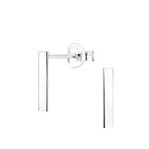 Joy|S - Zilveren bar / staaf oorbellen - 2 x 12 mm
