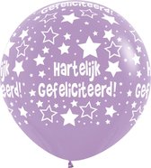 Ballon 90cm (36") - Hartelijk Gefeliciteerd - Lilac