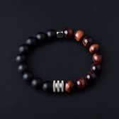 ROYAL JUL - Black stone x Wood bracelet - ARMBAND - HEREN