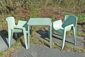 Balkonset - Terrasset - Tuinset Voor op Balkon - 3-Delig - Tuintafel - 2 Stapelbare Tuinstoelen - 2 Personen -  Lichtgroen