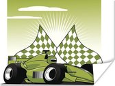 Poster Une voiture de course de Formule 1 verte dans une illustration - 120x90 cm