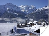 Poster Wintersport resort in Zwitserland - 120x90 cm