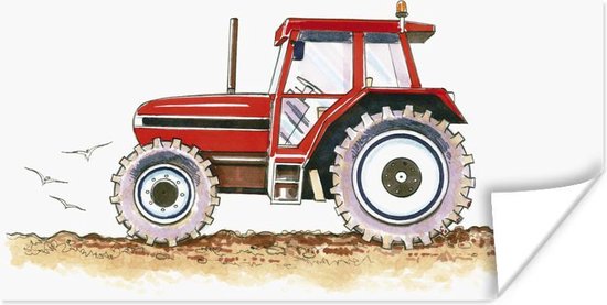 Affiche Tracteur - Vogel - Rouge - 120x60 cm
