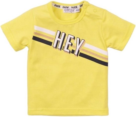 jongens T-shirt neon geel-  Maat 80