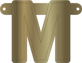 Banner letter m metallic goud