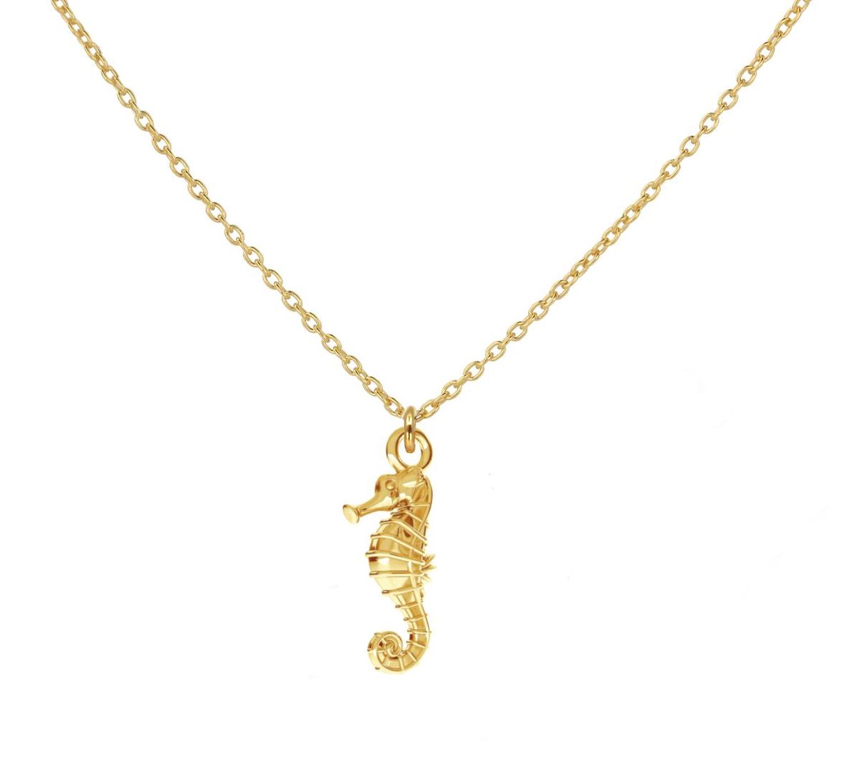 ARLIZI 1967 Ketting zeepaardje hanger - verguld - 44 cm
