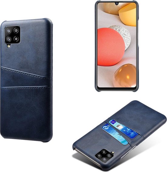 Backcover met Opbergvakjes + PMMA Screenprotector voor Samsung Galaxy A42 5G _ Blauw