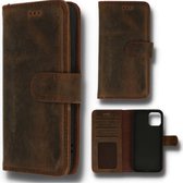 TF Cases | Apple iPhone 12/12 Pro | Bookcase | Genuine Leather | Donker Bruin | High Quality