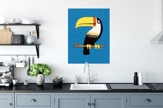 Une illustration d'un poster toucan coloré 60x80 cm - Tirage photo sur Poster (décoration murale salon / chambre) / Poster Vogels