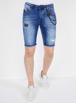 Korte Broek met Verfspatten Heren - 1043 - Blauw