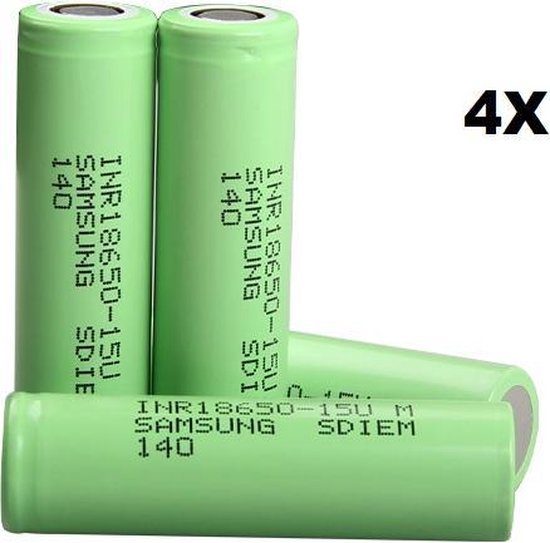 4x Samsung 18650 - Batterie 15U M Flat Top - 3,7 V 1500mAh | bol