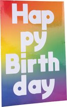 Kaart - Postcard - Verjaardag - regenboog kleuren - LGBT+ - Bday - Gay - Regenboog