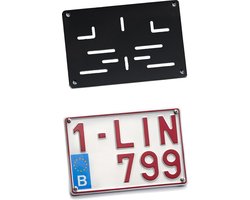 Nummerplaathouder Moto ALU ZWART voor nummerplaat 210x140mm BELGIË