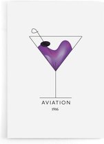 Walljar - Aviation Cocktail - Muurdecoratie - Poster met lijst