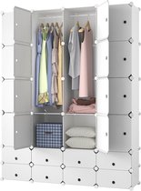 Armoire Lowander 4x6 compartiments ' Firenze' blanc 150x185 cm - armoire en plastique avec penderie / séparateur de pièce verrouillable