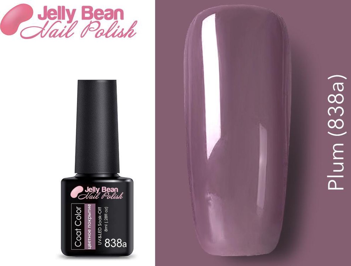 Jelly Bean Nail Polish Gel Nagellak SALE - Gellak - Plum (838a) - UV Nagellak 8ml