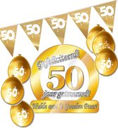 50 jaar getrouwd S - Jubileum pakket feestversiering  - feestartikelen gouden bruiloft -3 delig