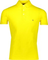 Tommy Hilfiger Polo Geel Geel Getailleerd - Maat XS - Heren - Lente/Zomer Collectie - Katoen;Elastaan