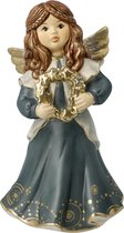 Goebel® - Kerst | Decoratief beeld / figuur "Engel Kerstgroeten" | Aardewerk, 15cm met Swarovski®