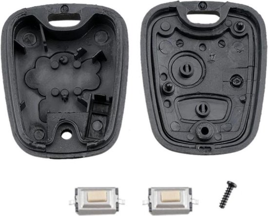 Universeel - Sleutelbehuizing (2 Knoppen) - Zwart - Voor Peugeot 206, 307 & Citroën
