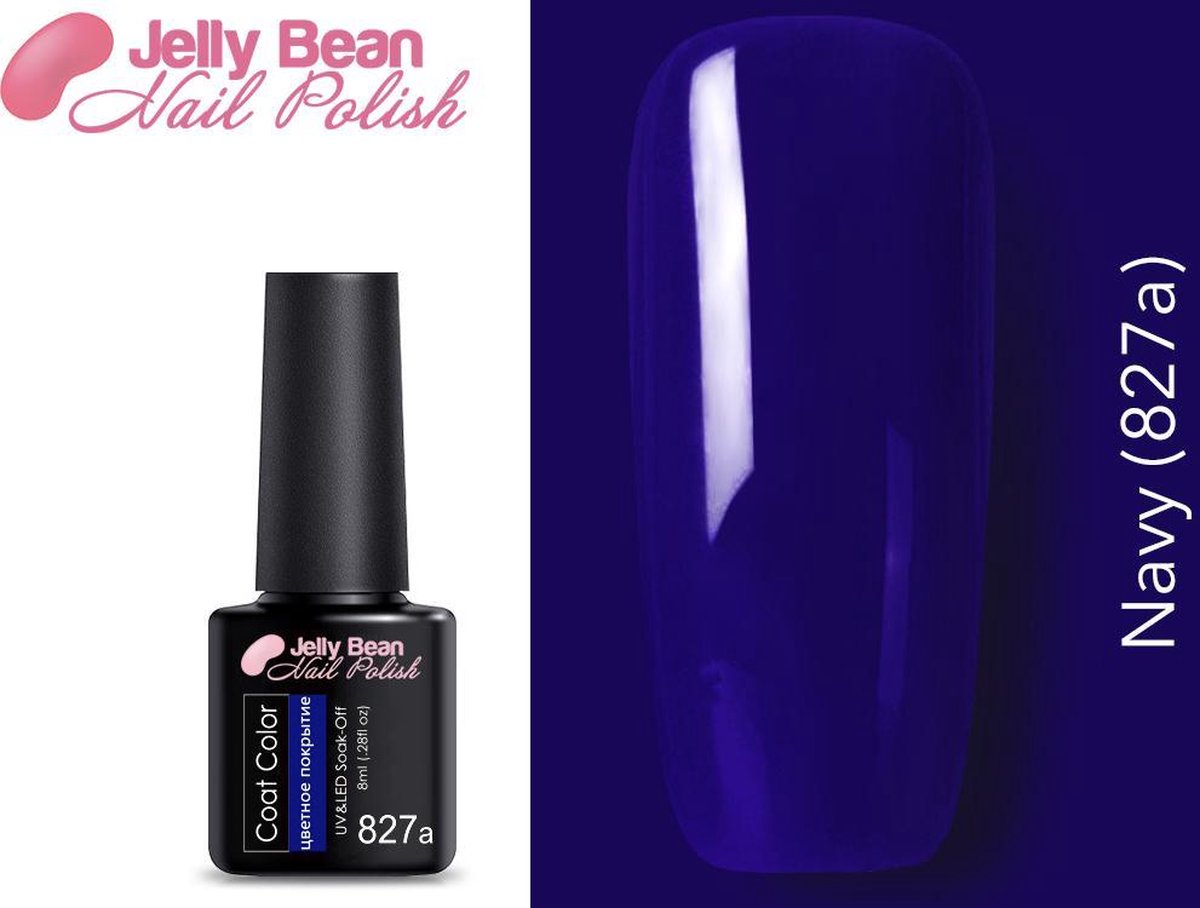 Jelly Bean Nail Polish Gel Nagellak SALE - Gellak - Navy (827a) - UV Nagellak 8ml