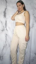 Two piece jogger set Zoë beige - XS