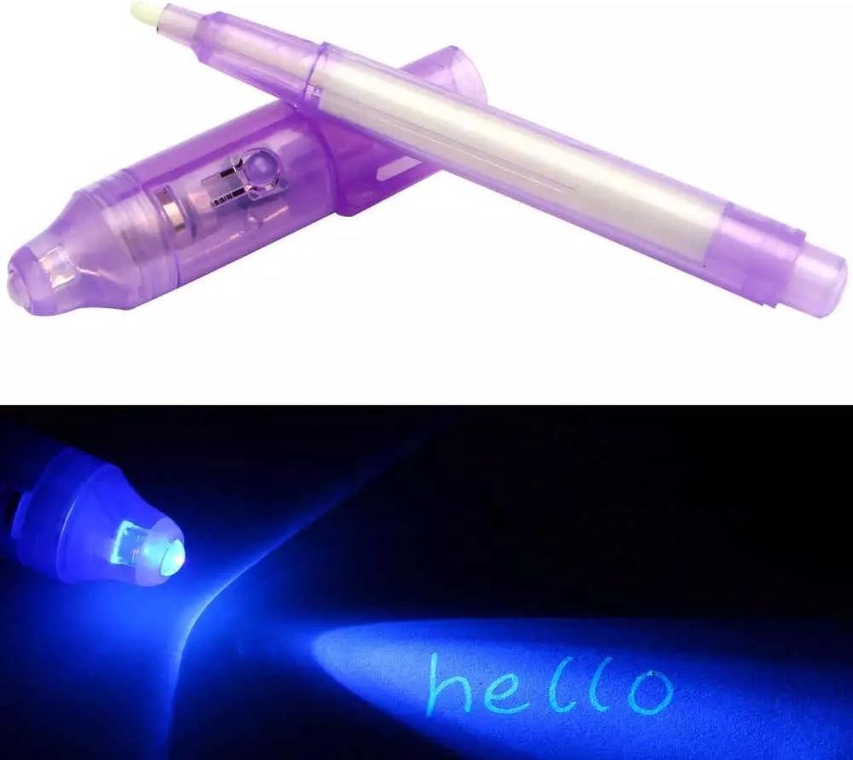 Stylo encre invisible et lampe lumière UV