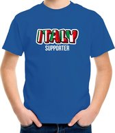 Blauw Italy fan t-shirt voor kinderen - Italy supporter - Italie supporter - EK/ WK shirt / outfit XL (158-164)