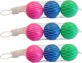 Set van 9x stuks gekleurde beachball ballen 5 cm - Strand balletjes - Strandtennisballen